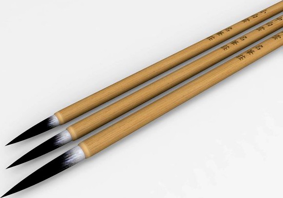Chinese Calligraphy Brush Pen 3D Model