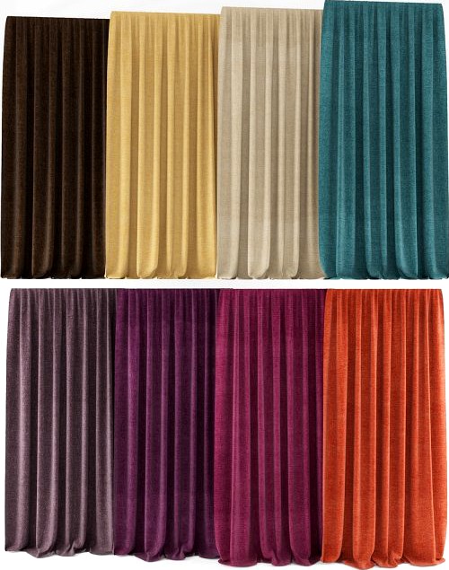 Colored curtains 3D Model