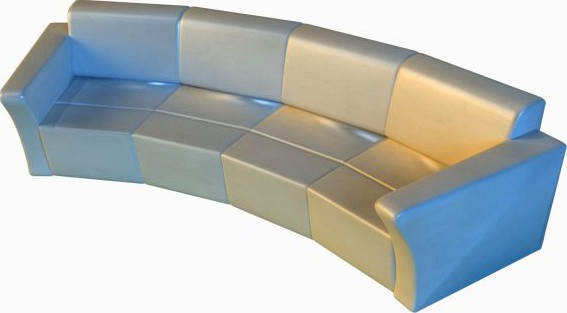 Sofa luxury leather for cafe arc 3D Model