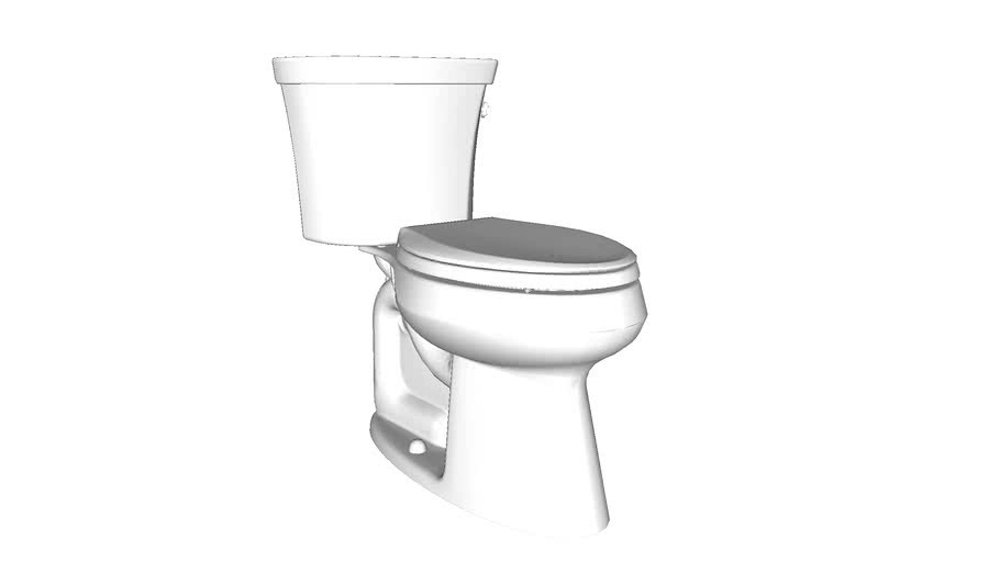 K-3999-RA Highline(R) Comfort Height(R) Comfort Height(R) two-piece elongated 1.28 gpf toilet with Class Five(R) flush technology and right-hand trip lever, seat not included