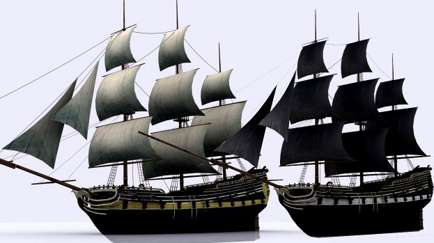Sailing warship 3D Model
