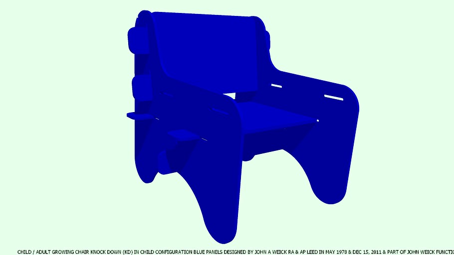 CHAIR CHILD GROWING KD BLUE PANELS DESIGNED BY JOHN A WEICK RA