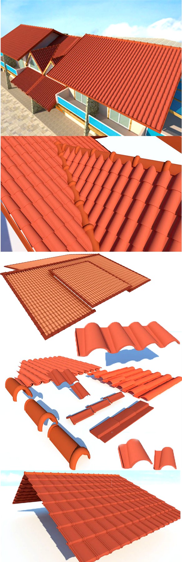 Shingle roof elements