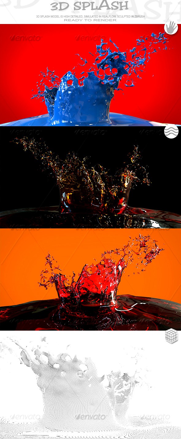 HD Crown Water Paint Liquid Splash 03