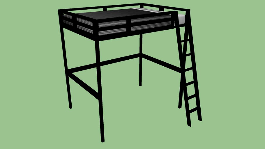 IKEA Full Size Loft Bed 3d model