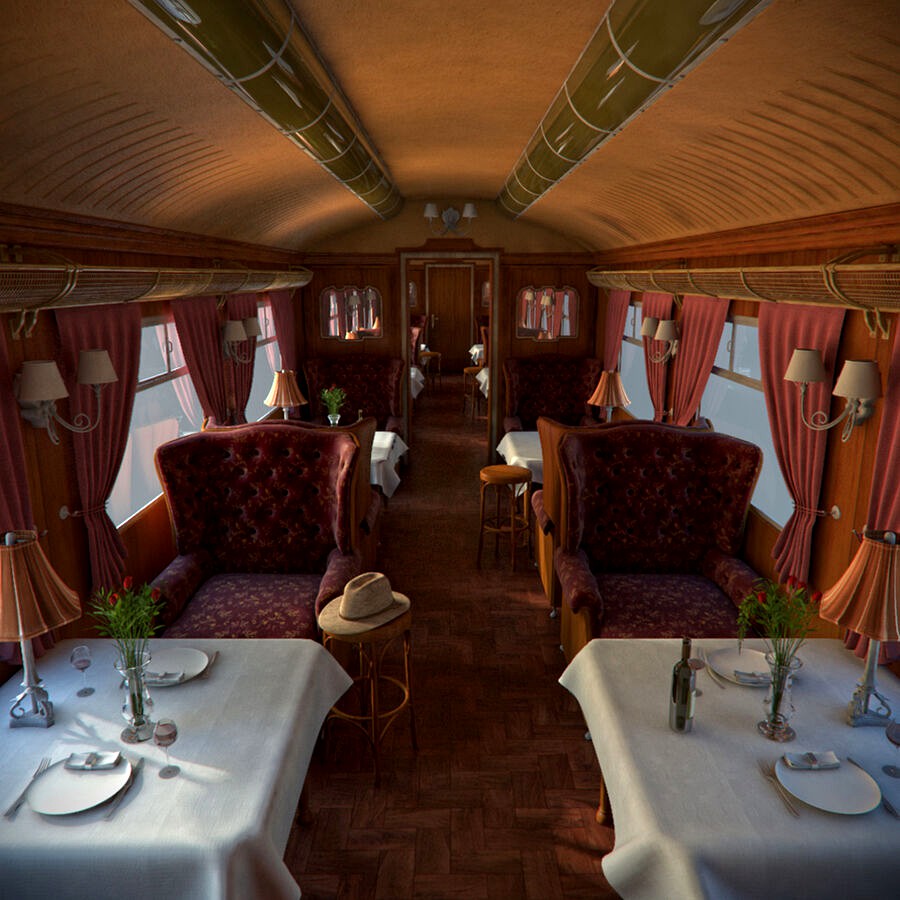Old Luxury Train Dining Wagon