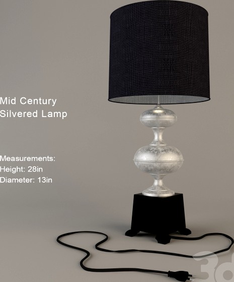 Mid Century Silvered Lamp