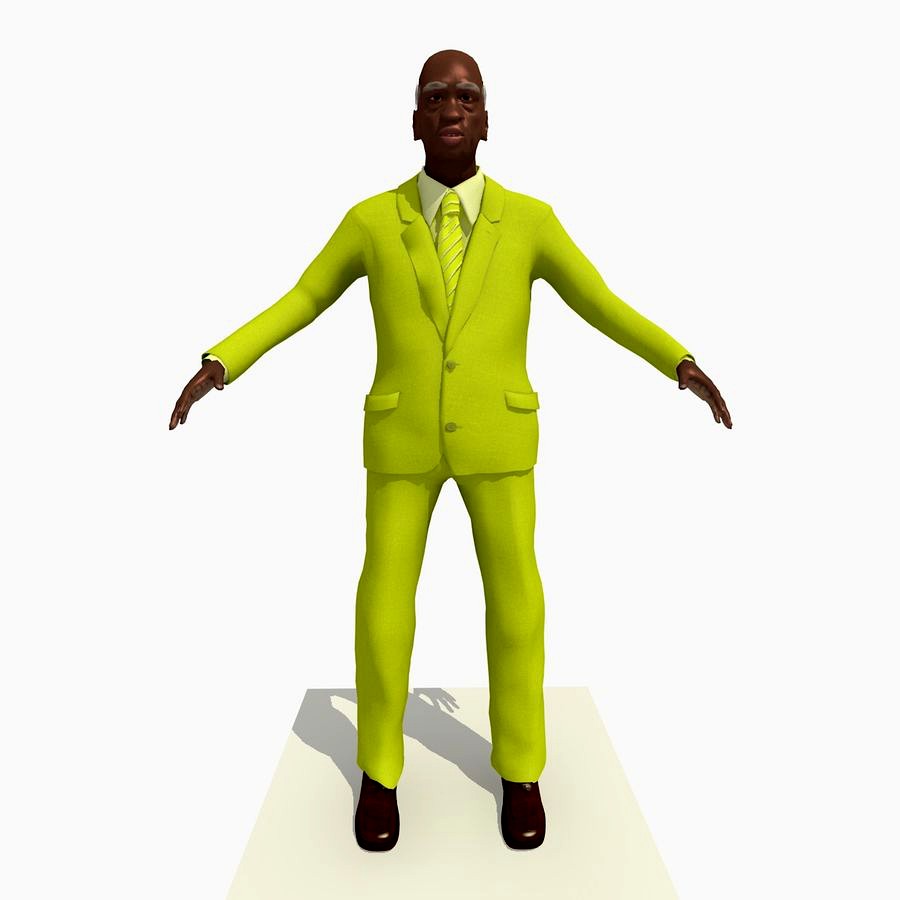 Rigged Black Old Man Yellow Suit