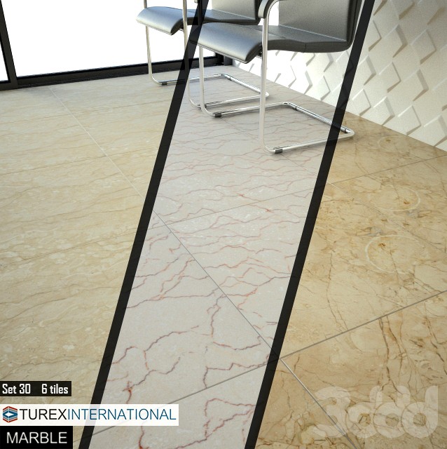 TUREX INTERNATIONAL Marble Tiles Set 30