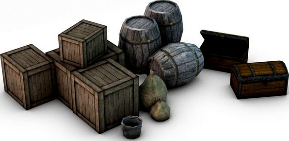 Low Poly Storage props3d model