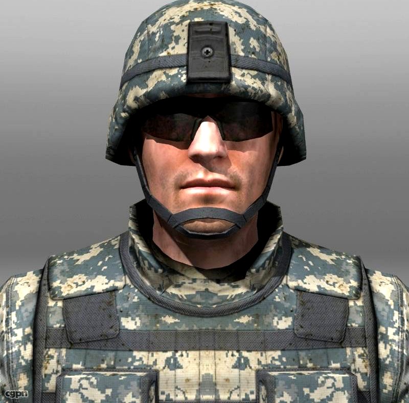 Modern Soldiers: Us Soldier 1 and M43d model