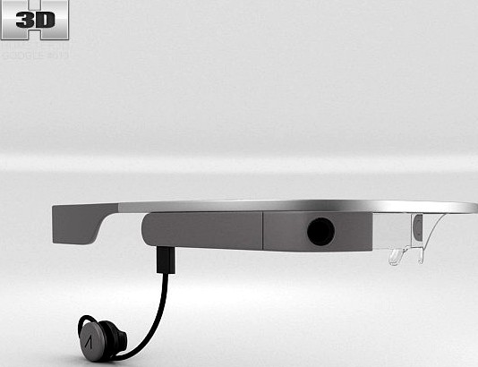 Google Glass with Mono Earbud Charcoal3d model