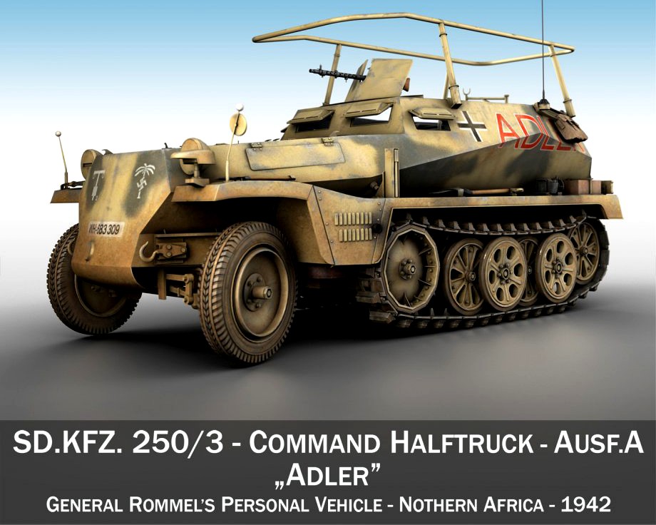 SD.KFZ 250 3 - Adler - Halftrack command variant3d model