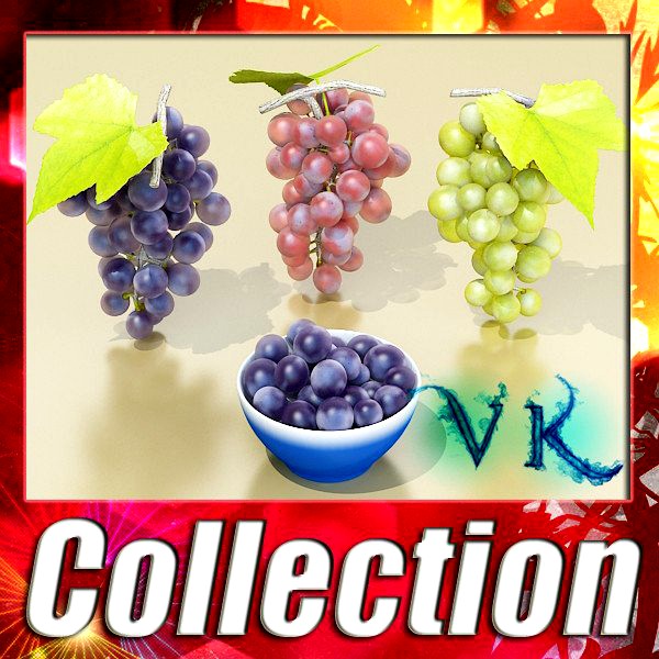 Grapes collection High Detailed3d model