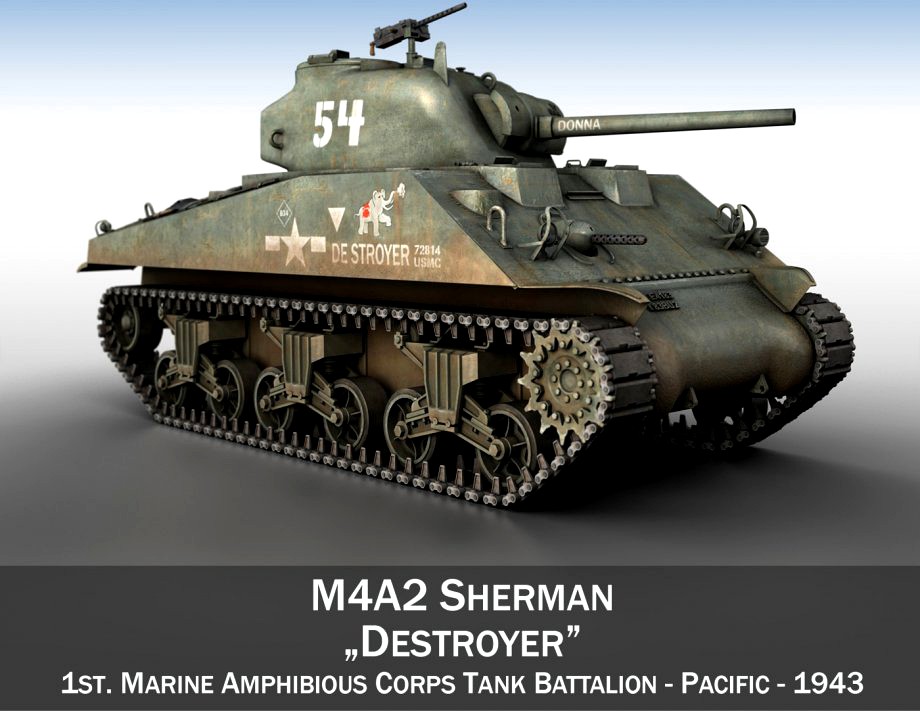 M4A2 Sherman - Destroyer3d model