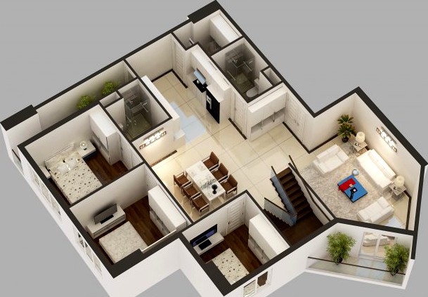 Detailed PENTHOUSE Cutaway3d model