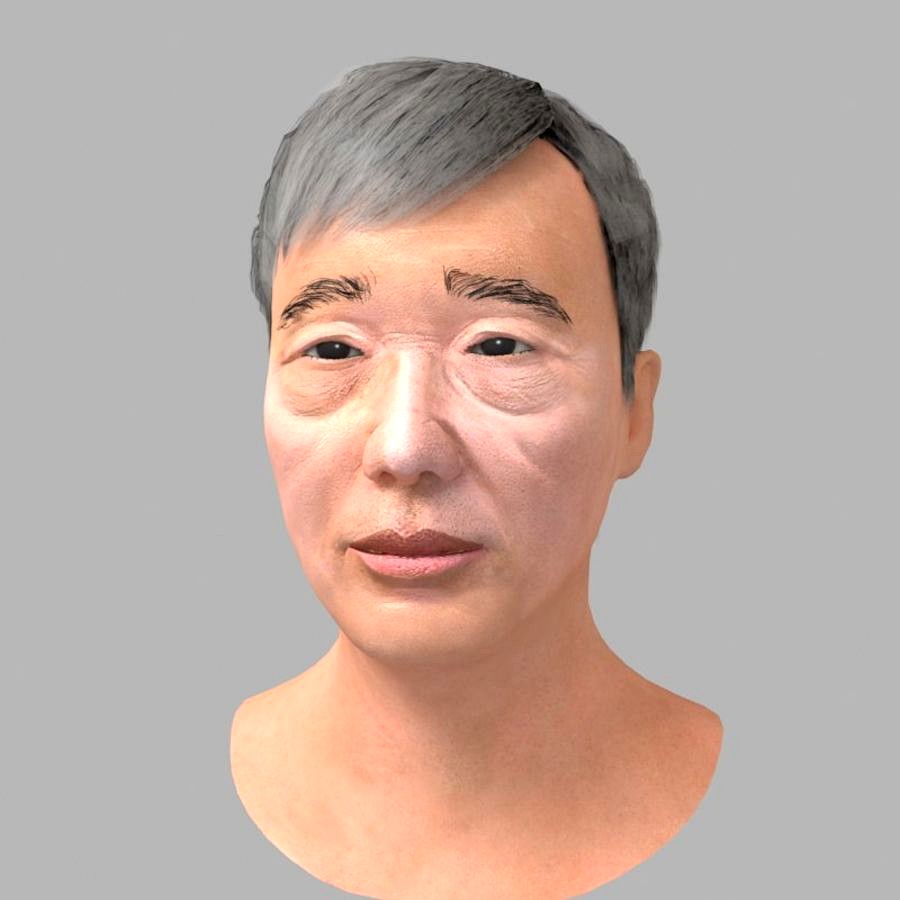 Realistic asian man head