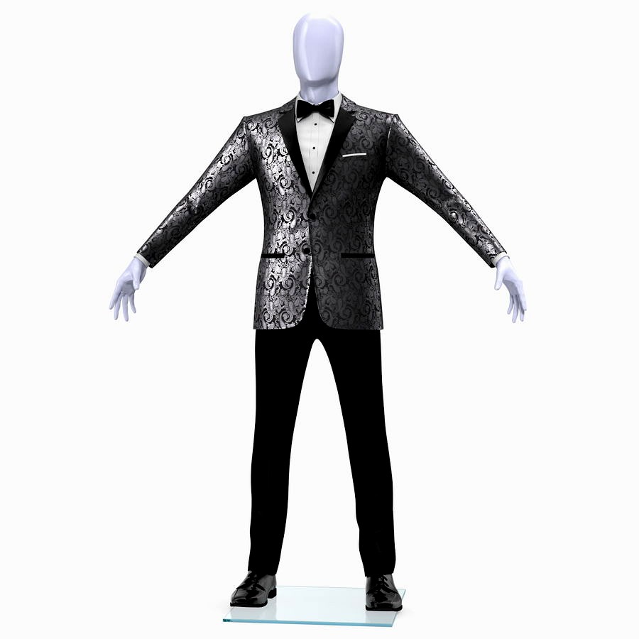 Grey Patterned Tuxedo Suit