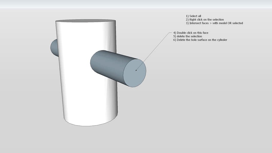 How to make a hole in a cylinder 3d model