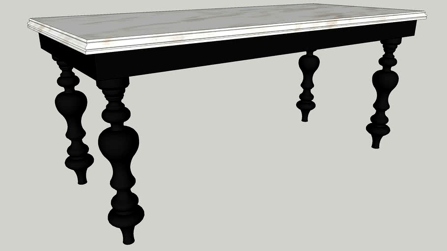 Modern French white marble top table