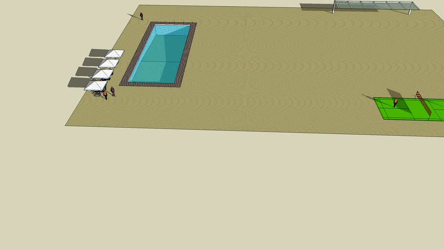 Swimming pool and badminton court
