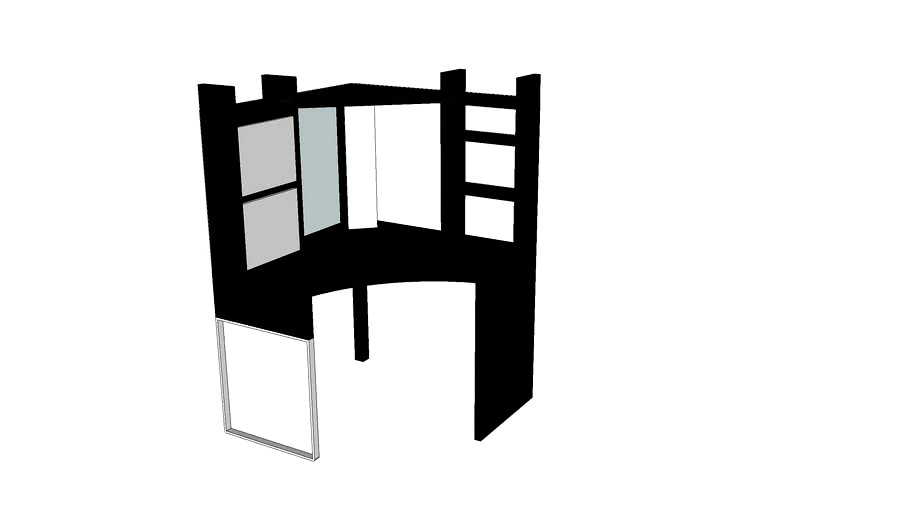 Micke corner workstation 3d model