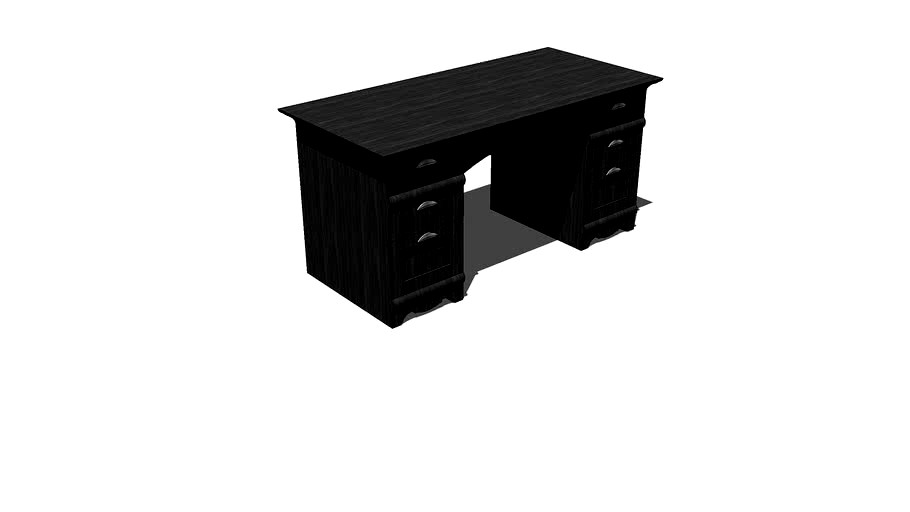 Black Ebony Executive Desk