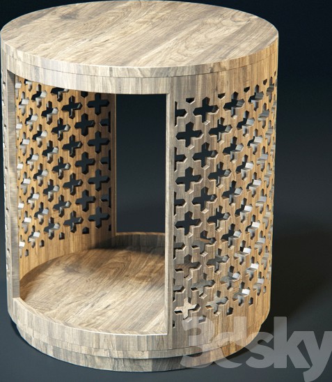 hand carved side table by Creative Co-Op