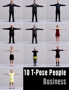 BUSINESS PEOPLE- 10 T-POSE MODELS (MeBuT0002)