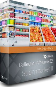Volume 52 (FBX &amp; OBJ): Supermarket II - CGAxis 3D Models