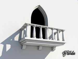 Free 3D Model: Balcony/Veranda/Terrace/Balustrade