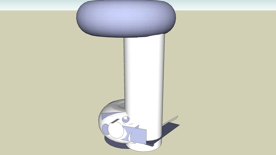 giant cylinder with 2 donuts 3d model