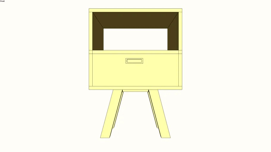 Minimalist Nightstand with drawer 3d model