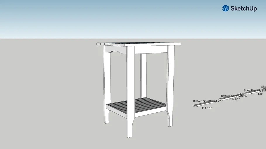 Side Table Build Plans 3d model