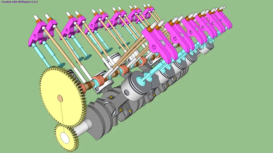Working V12 Engine - MSPhysics