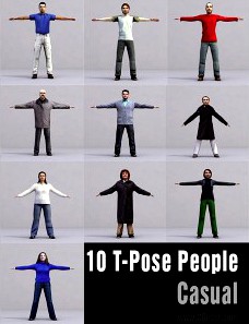 CASUAL PEOPLE- 10 T-POSE MODELS (MeCaT0001)