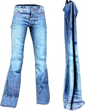 Women&#039;s Whitewashed Bootleg Jeans - 3D Model