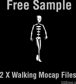 2 Free Motion Capture Files - Walking Mocap Data