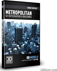 Metropolitan - 3D Skyscrapers &amp; Buildings for Element 3D, Cinema 4D, 3ds Max with V-ray and more...