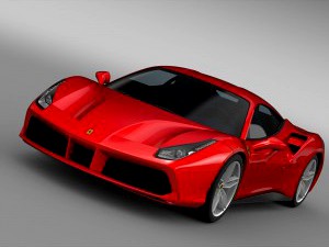 Ferarri GTB 488 2015 - 3D Car for Maya