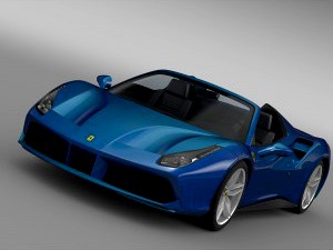 Ferrari 488 Spider 2016 - 3D Car for Maya
