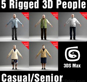 CASUAL PEOPLE- 5 RIGGED 3D MODELS (MeCaCS007a)