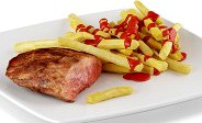 Steak with French Fries - 3D Model