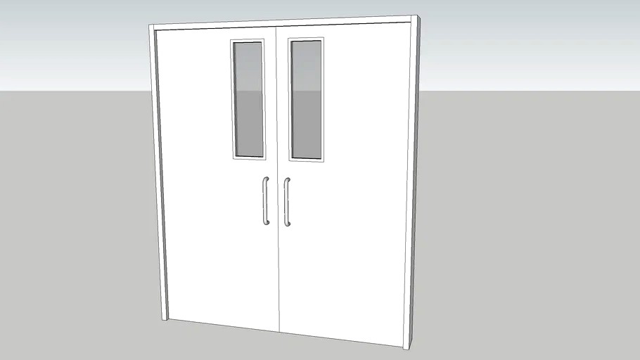 Double Door Commercial Opposite Swing 3d model