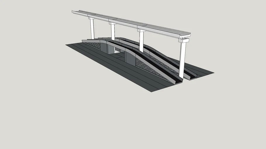 elevated vehicle way/u-turn slot