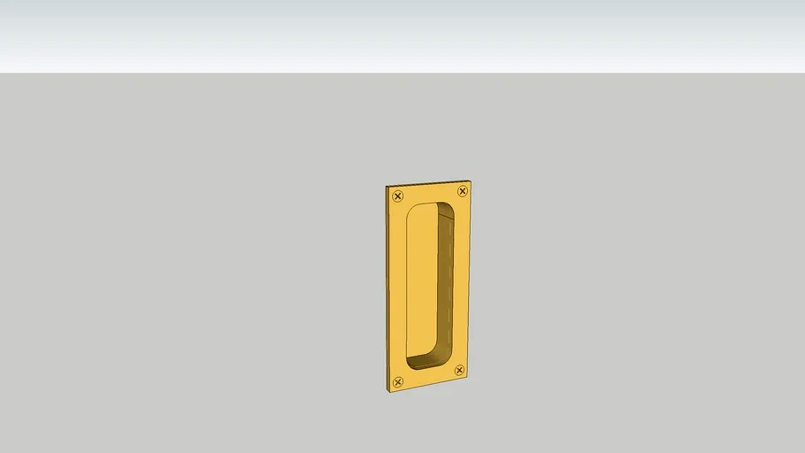Pocket Door Cup Pull 3d model