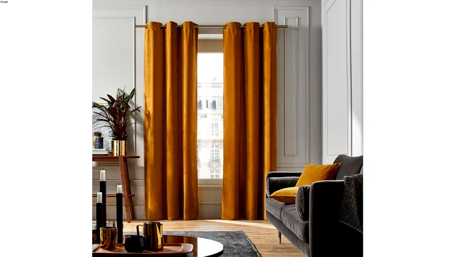 Gold eyelet curtain DARIO by Madura Ocher / 249 - 299 TTC