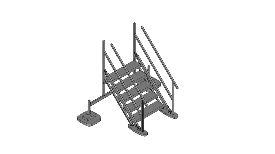 Walraven BIS Yeti - (HS-type) high stairs module to combine with Straight Platform, H100_W100_A45