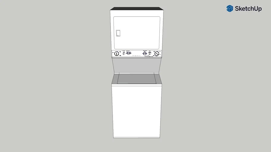 Frigidaire Gallery Series Stackable Washer/Dryer (ELECTRIC DRYER) 3d model