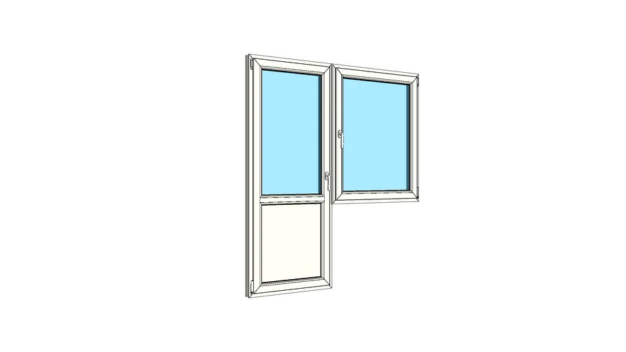 Балконный блок с правым боковым окном VEKA WHS 72